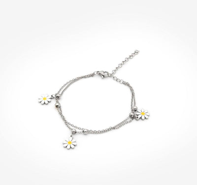 Edelstahl-Armband “White Daisies” -BIGBS039 (8766628430154)